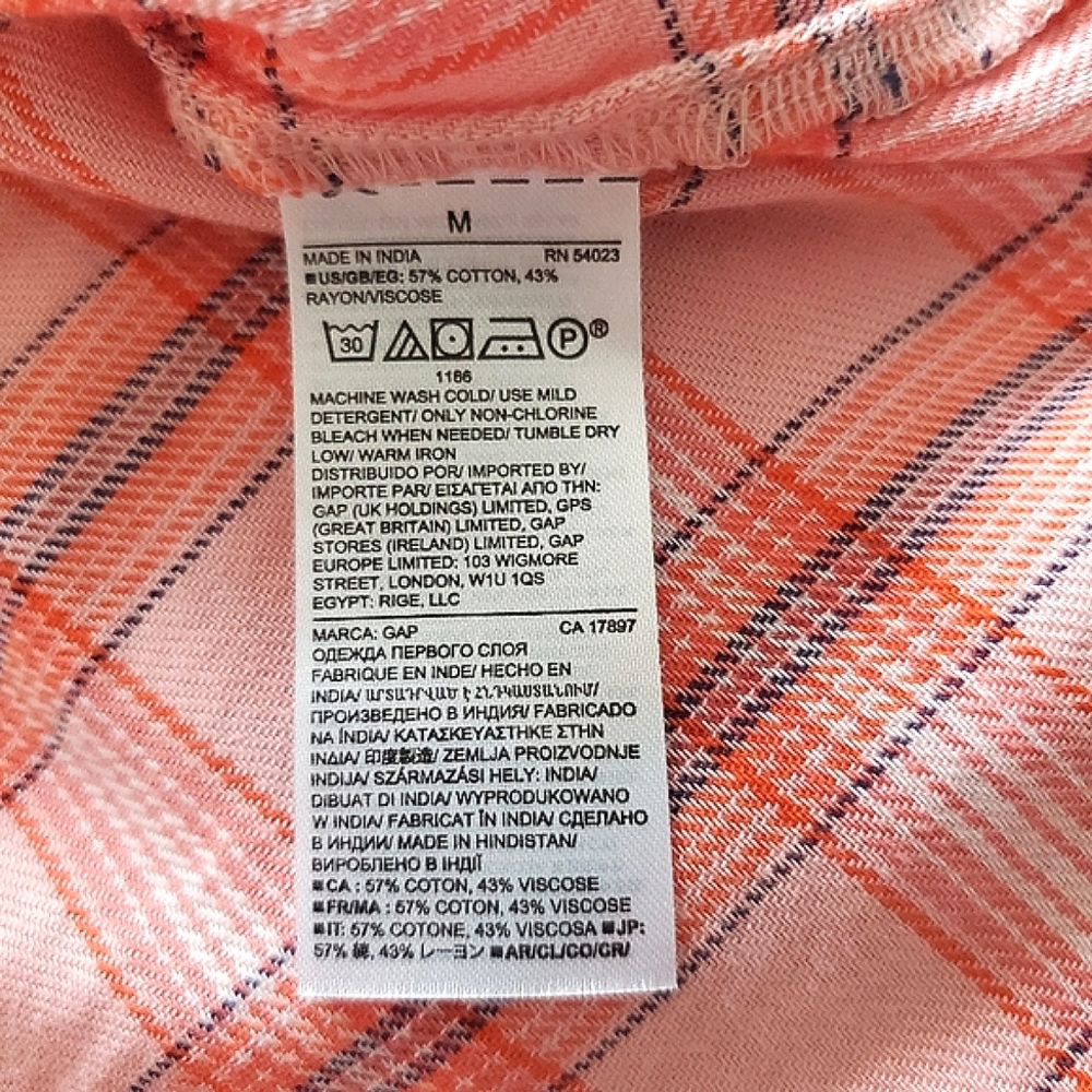 GAP Plaid Ruffle-Neck Blouse - Picture 7 of 7